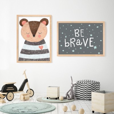 Houseart Be Brave Little Possum, σε Καμβά, Gallery Wall, 2 Τεμάχια