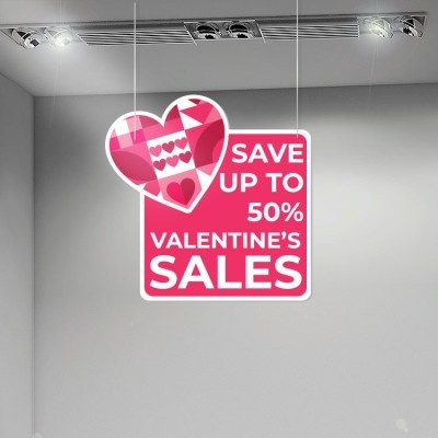 Houseart Valentine\'s Sale Heart, Αγίου Βαλεντίνου, Καρτολίνες κρεμαστές, 50 x 50 εκ.