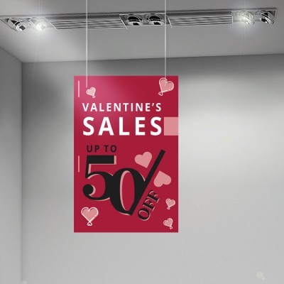 Houseart Valentine\'s Sales 50%, Αγίου Βαλεντίνου, Καρτολίνες κρεμαστές, 50 x 75 εκ.